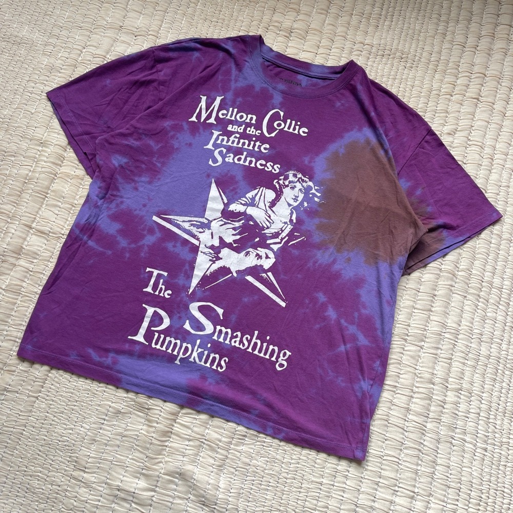 Smashing Pumpkins Mellon Collie Purple Tie Dye Graphic T-Shirt Mens Medium